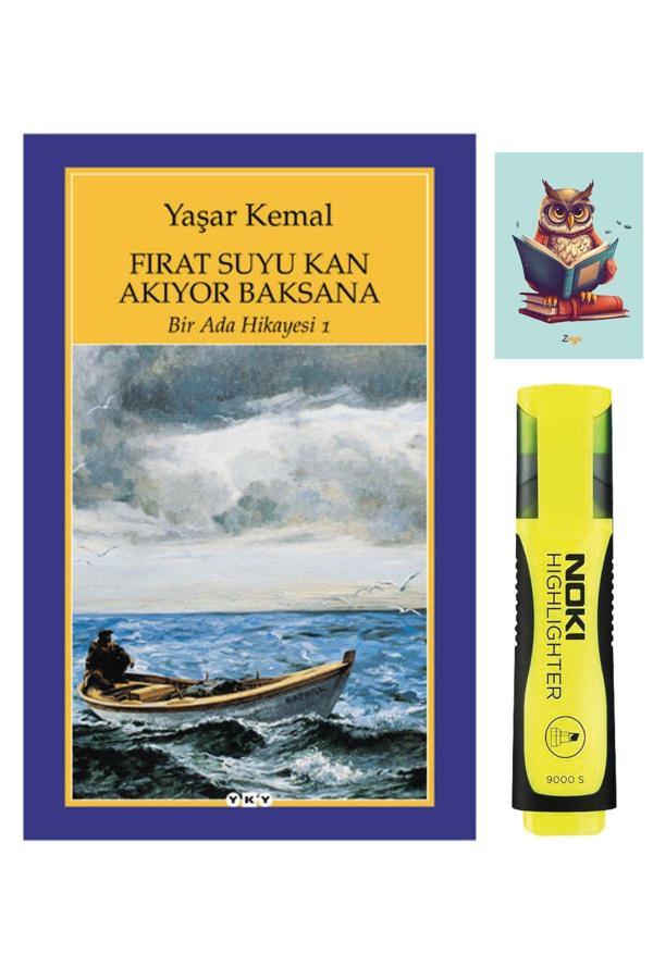 Yapı Kredi Yayınları Bir Ada Hikayesi 1- Fırat Suyu Kan Akıyor Baksana - Yaşar Kemal - Sarı Fosforlu Kalem - Defterli - Yapı Kredi Yayınları - Image 1