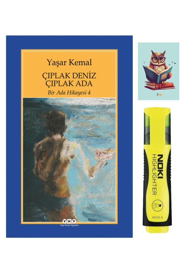 Yapı Kredi Yayınları Bir Ada Hikayesi 4 - Çıplak Deniz Çıplak Ada - Yaşar Kemal - Sarı Fosforlu Kalem - Not Defterli Seti - Yapı Kredi Yayınları - Image 1