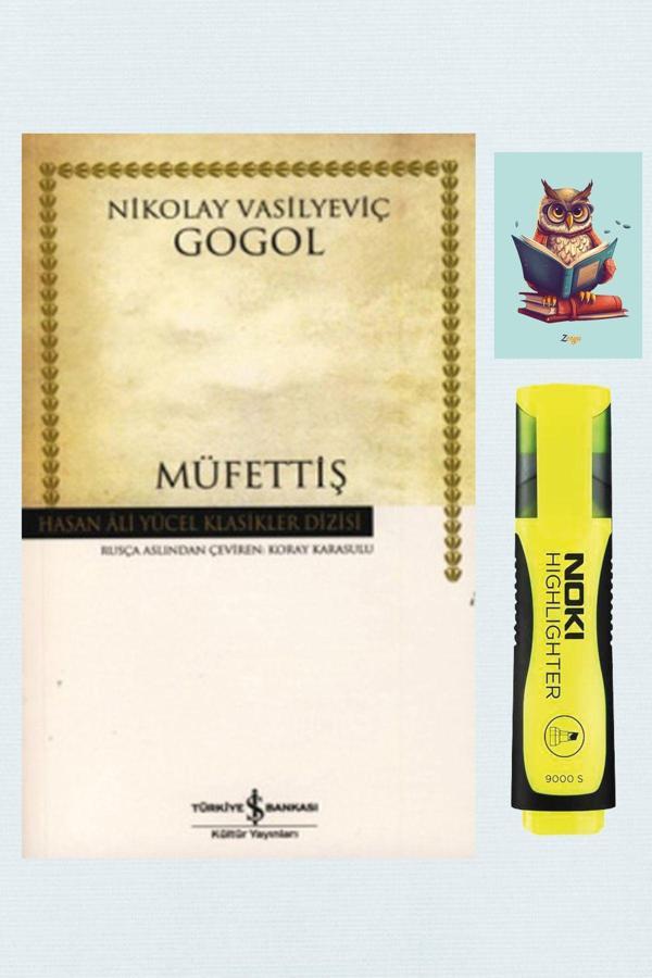 Türkiye İş Bankası Kültür Yayınları Müfettiş - Hasan Ali Yücel Klasikleri - Gogol 9789944887359 - Sarı Fosforlu Kalem -Not Defterli Seti - İş Bankası Kültür Yayınları - Image 1