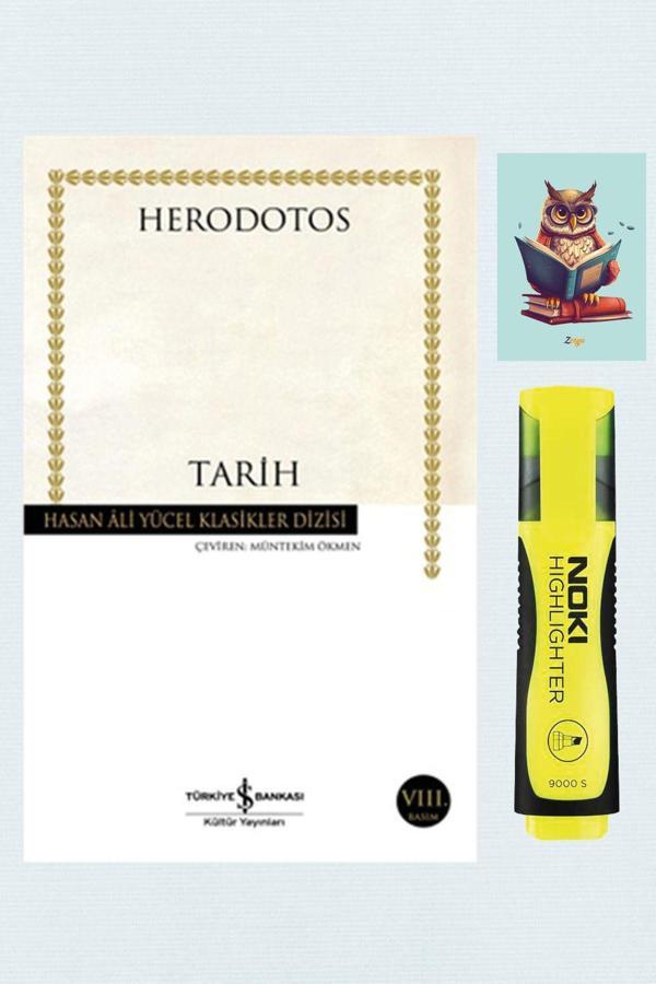 Türkiye İş Bankası Kültür Yayınları Herodotos Tarih - Hasan Ali Yücel Klasikleri - İş Bankası - Sarı Fosforlu Kalem -Not Defterli Seti - İş Bankası Kültür Yayınları - Image 1