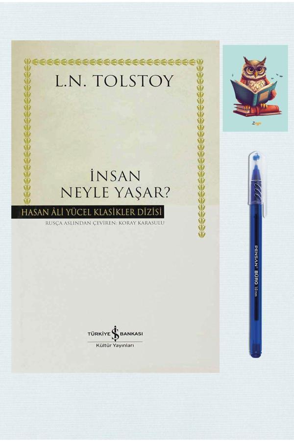Dara Yayınları İnsan Neyle Yaşar - Lev Nikolayeviç Tolstoy 9786053607038 (Tükenmez Kalem Ve Baykuş Not Defteri) - Dara - Image 1