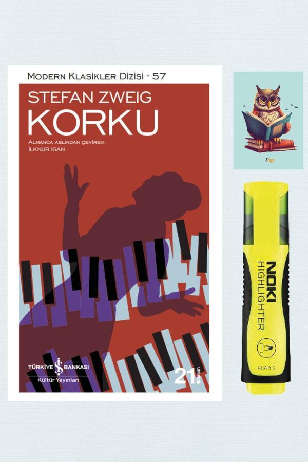 Dara Yayınları Korku - Stefan Zweig -İş Bankası Kültür Yayınları - Sarı Fosforlu Kalem - Not Defter Seti - Dara - Image 1