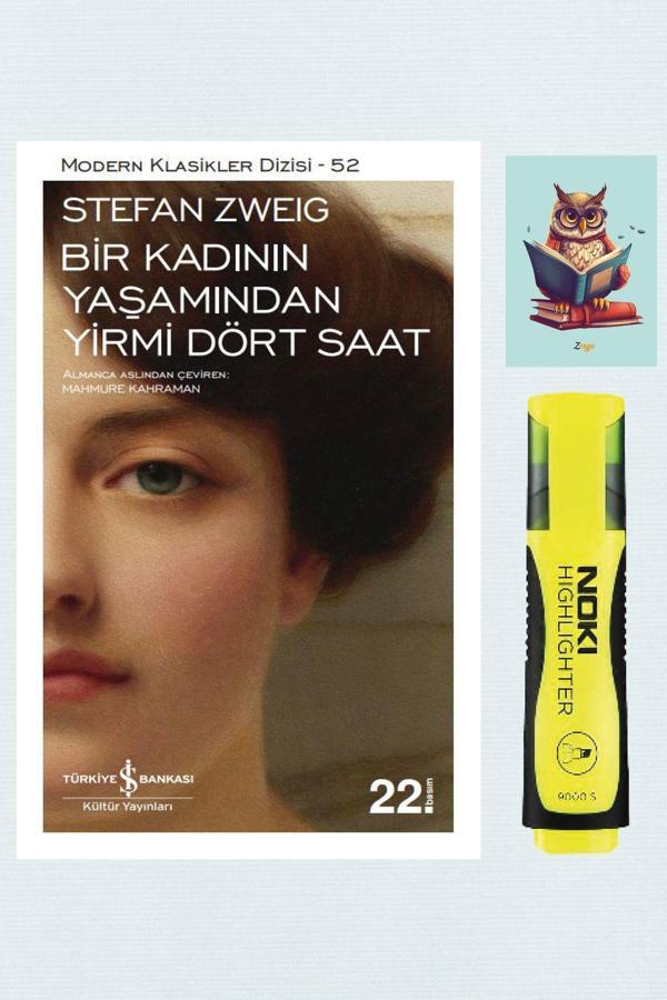 Dara Yayınları Bir Kadının Yaşamından Yirmi Dört Saat-Stefan Zweig-İş Bankası Kültür-Sarı Fosforlu Kalem-Not Defter - Dara - Image 1