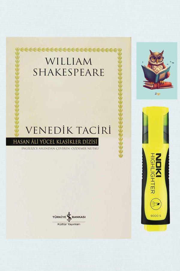 Türkiye İş Bankası Kültür Yayınları Venedik Taciri -Hasan Ali Yücel Klasikleri -William Shakespeare - Sarı Fosforlu Kalem -Defterli Seti - İş Bankası Kültür Yayınları - Image 1