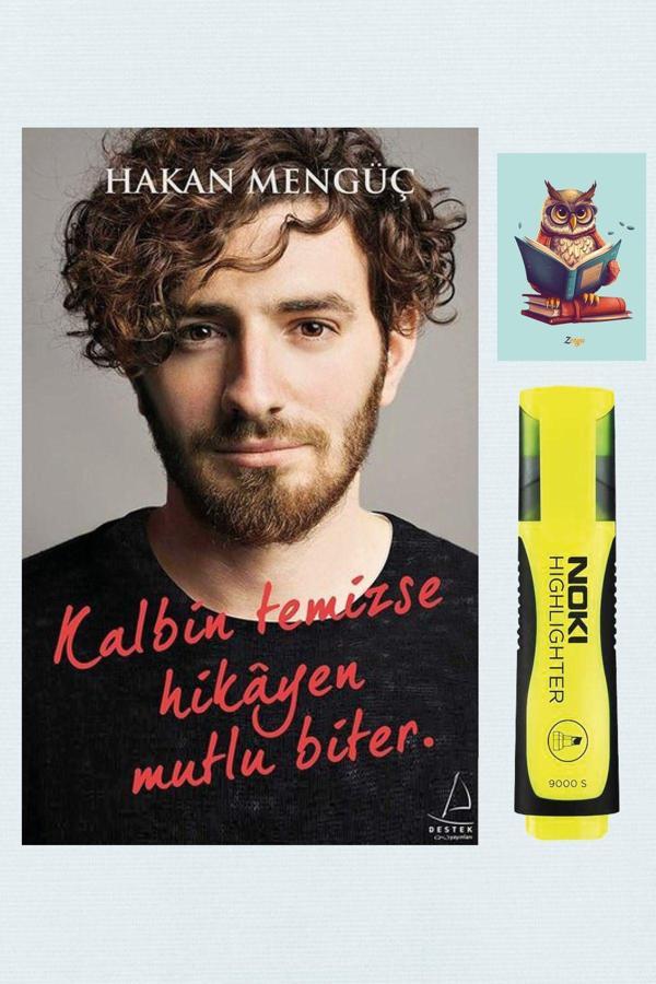 Dara Yayınları Kalbin Temizse Hikayen Mutlu Biter - Hakan Mengüç 9786053115199 Sarı Fosforlu Kalem - Defterli Seti - Dara - Image 1