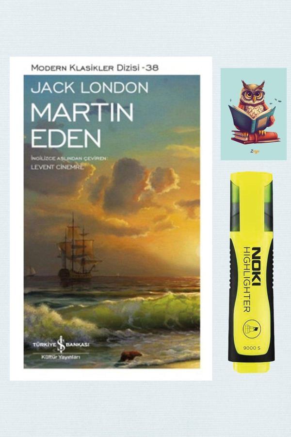 Dara Yayınları Martin Eden - Jack London - 9786053322122 İş Bankası Kültür - Sarı Fosforlu Kalem - Defterli Seti - Dara - Image 1