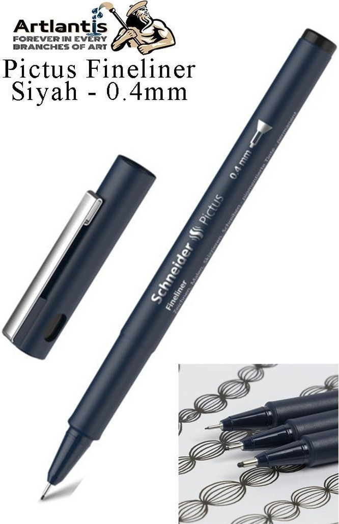 Penna Schneider Pictus Fineliner 0.2 Mm - Confezione Da 6, Nero, Per Disegno E Scrittura