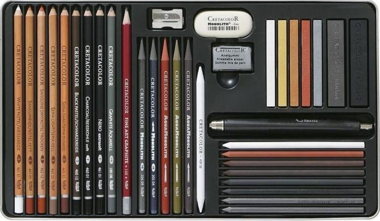 Seti Draw Cretacolor Ultimo Drawing Set Profesyonel Çizim Seti 35 Parça Metal ...