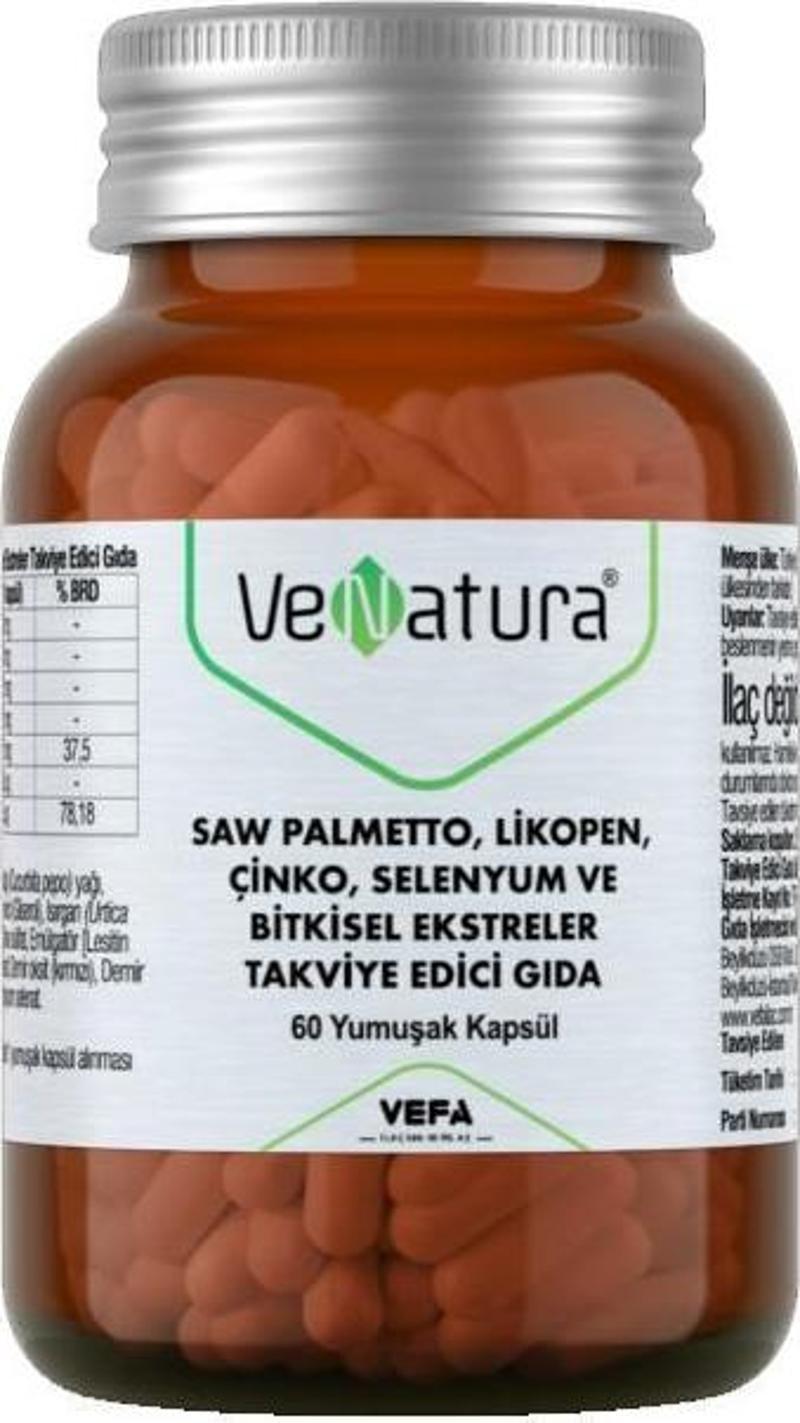 Saw Palmetto, Likopen, Çinko, Selenyum 60 Yumuşak Kapsül