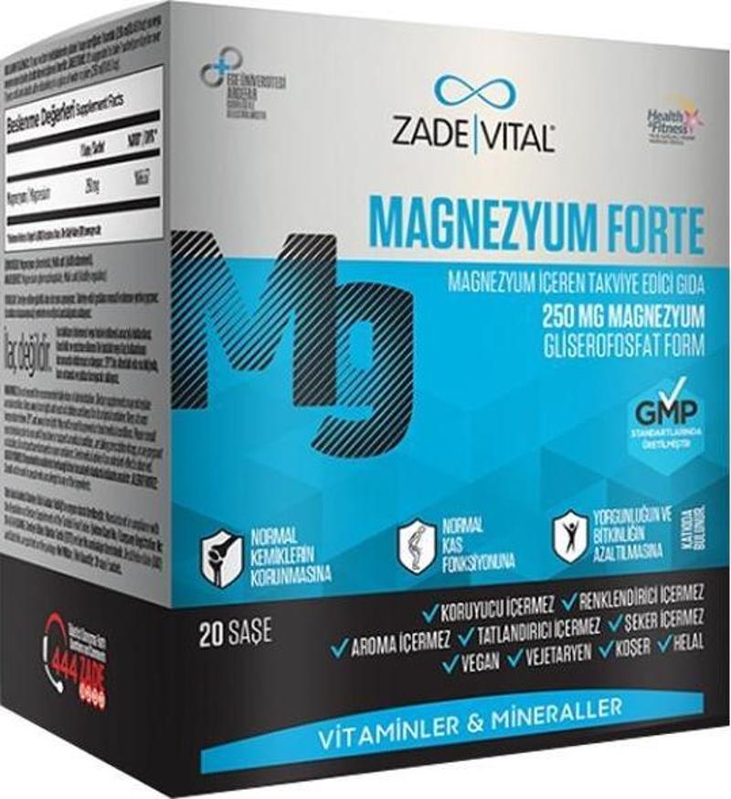 Magnezyum Forte Takviye Edici Gıda 20 Şase