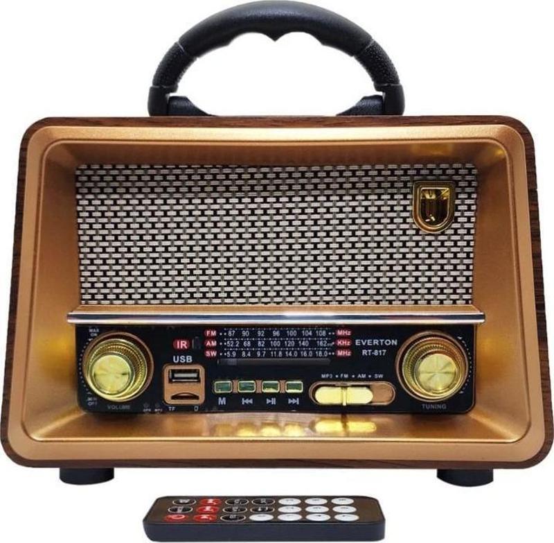 Rt-817  Bluetooth Fm-Usb-Tf-Aux Şarjlı Nostaljik Radyo