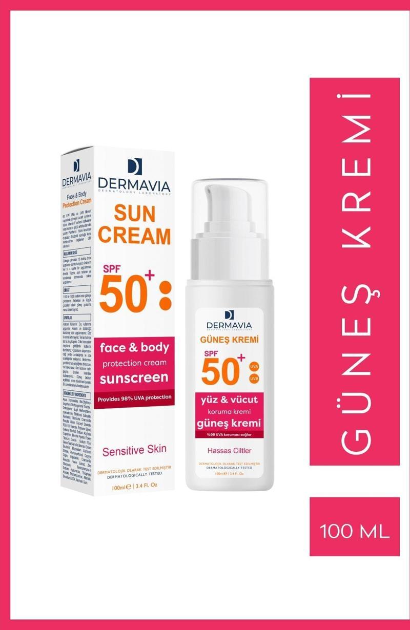 Spf+50 Yüz Ve Vücut Koruma Güneş Kremi Hassas Ciltler 100 Ml