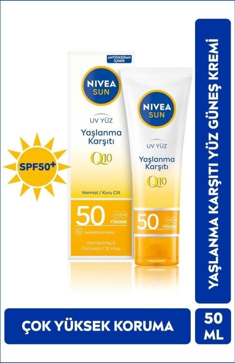 Sun Yaşlanma Karşıtı Yüz Kremi 50ml, Spf50, Yüksek Güneş Koruyucu, Kırışıklık Görünümü Engelleyici