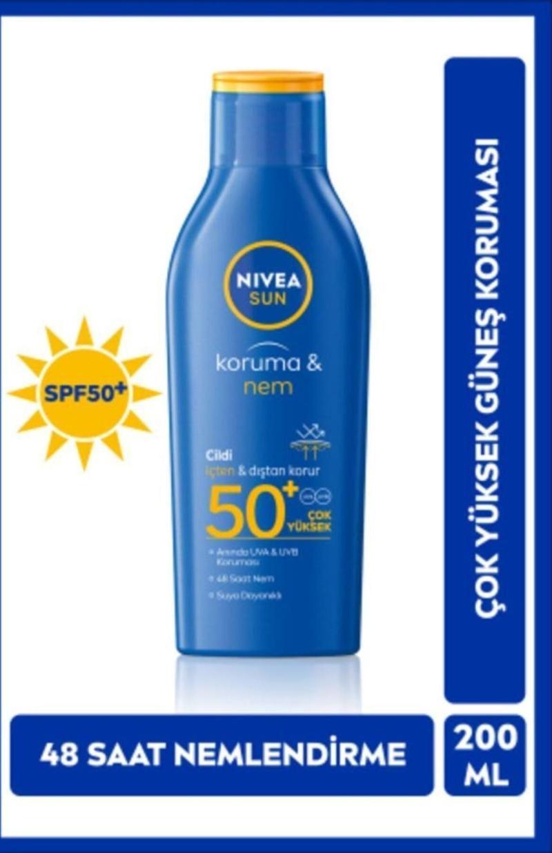Sun Güneş Koruyucu Losyon 200ml, Spf50, Nemlendirici, Uva/uvb Koruması, Suya Dayanıklı