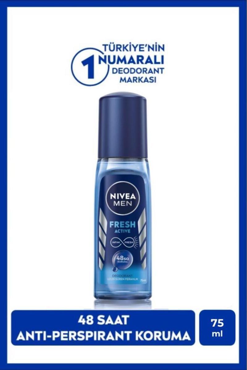 Men Erkek Pump Sprey Deodorant Fresh Active 75ml, Ter Ve Ter Kokusuna Karşı 48 Saat Koruma