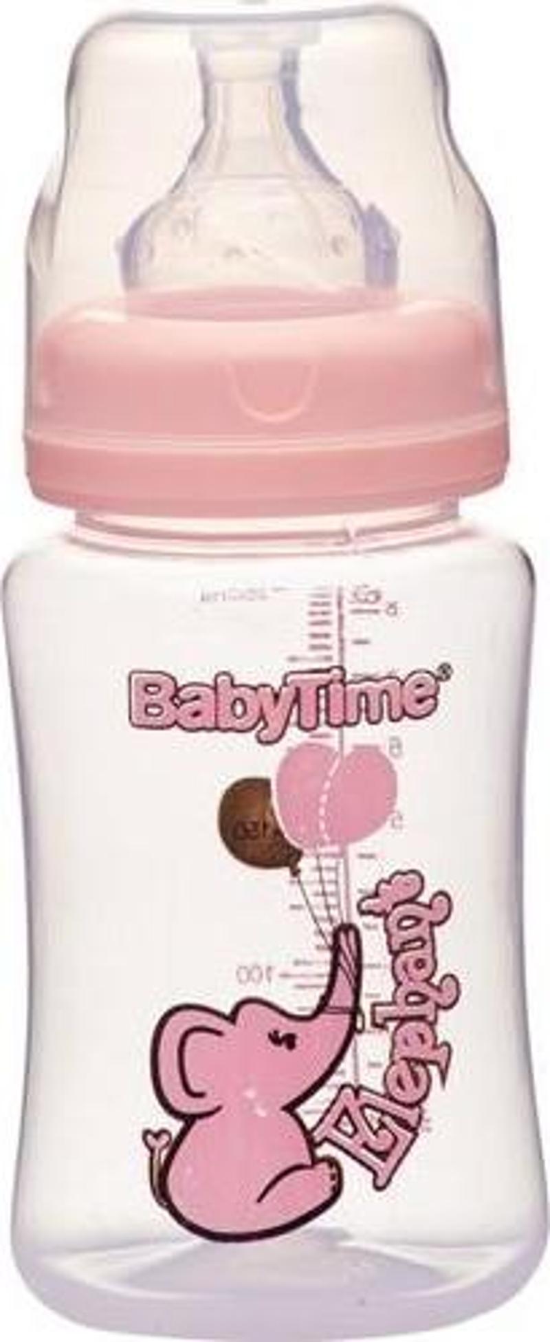 Babytime Silikon Uçlu Geniş Ağızlı Biberon 250Ml - Pembe