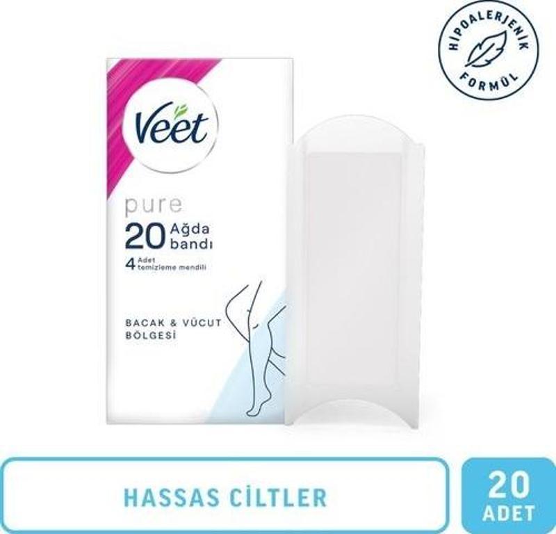 Pure Hipoalerjenik Sir Ağda Bandı Bacak & Vücut Bölgesi 20'Li