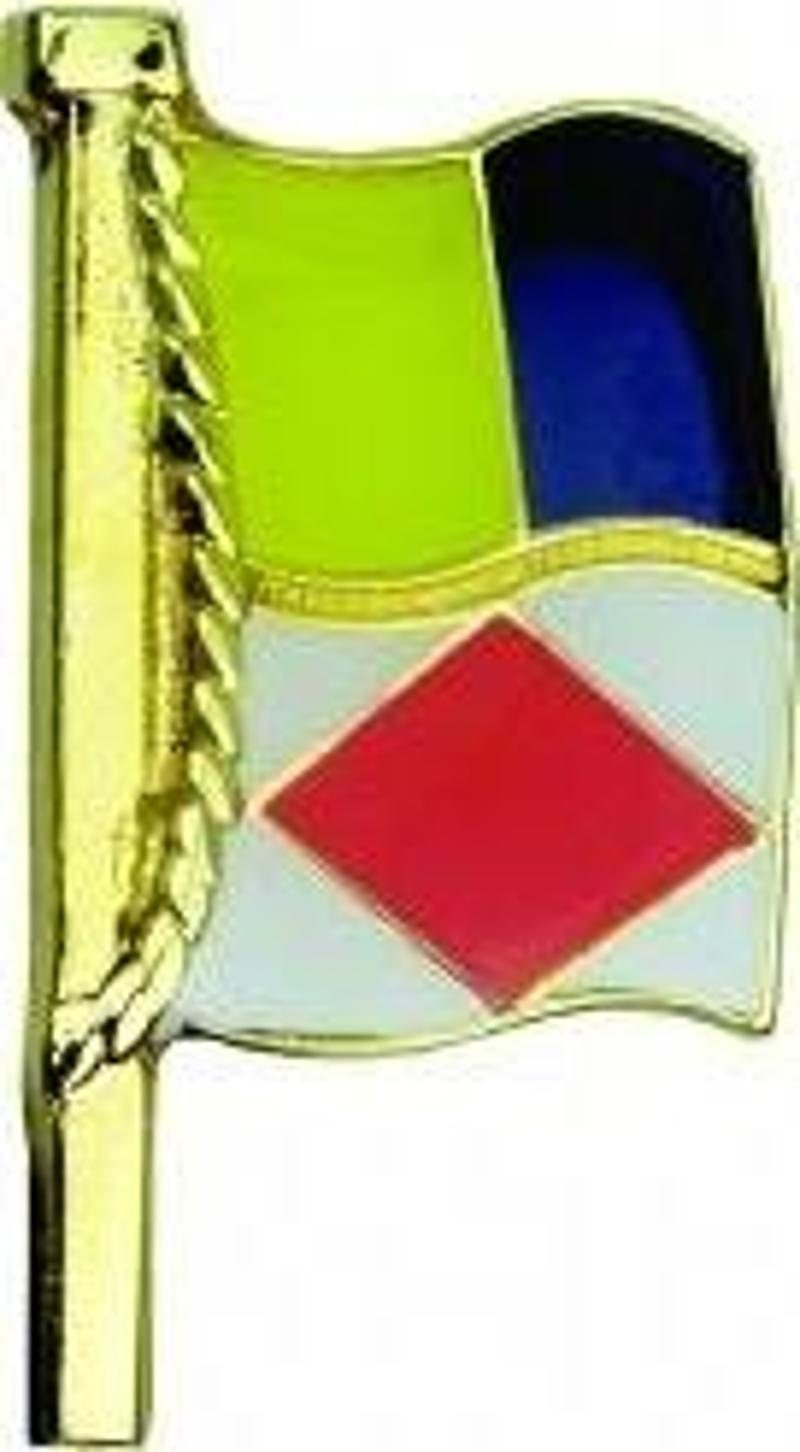 Altın kaplama ve mineli rozet Bayraklarla Söyle 27X15X10mm 