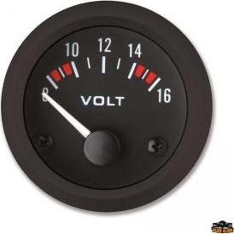 Voltmetre Dış Ø 57 Mm, Montaj Ø 52 Mm Siyah