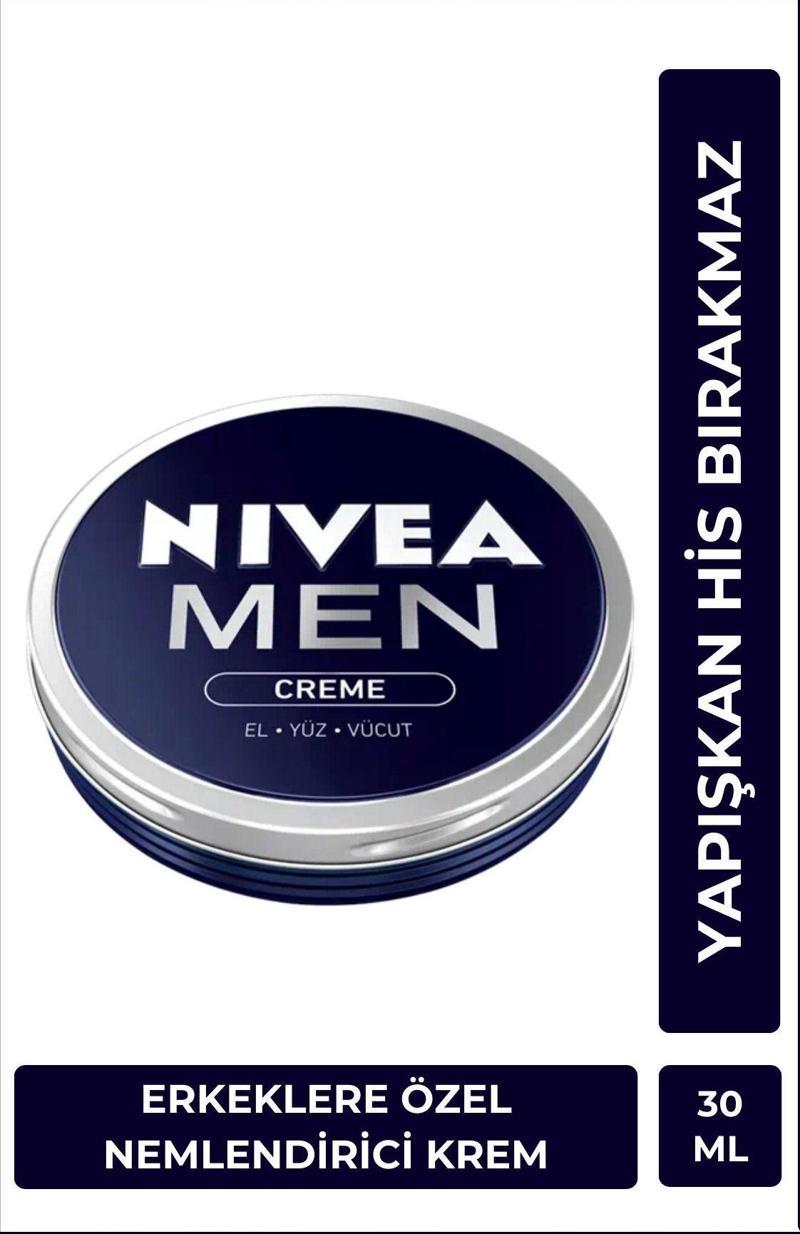 MEN Erkek Creme 30ml, Yoğun Nemlendirici, Yağlı ve Yapışkan His Bırakmaz, Hızlı Emilir, El Vücut Yüz