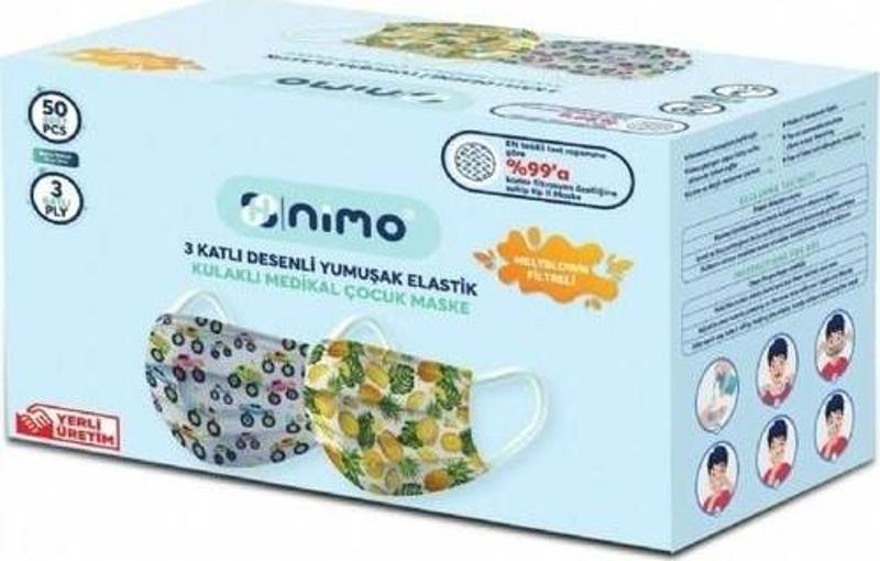 3 Katlı  Desenli Çocuk Maskesi