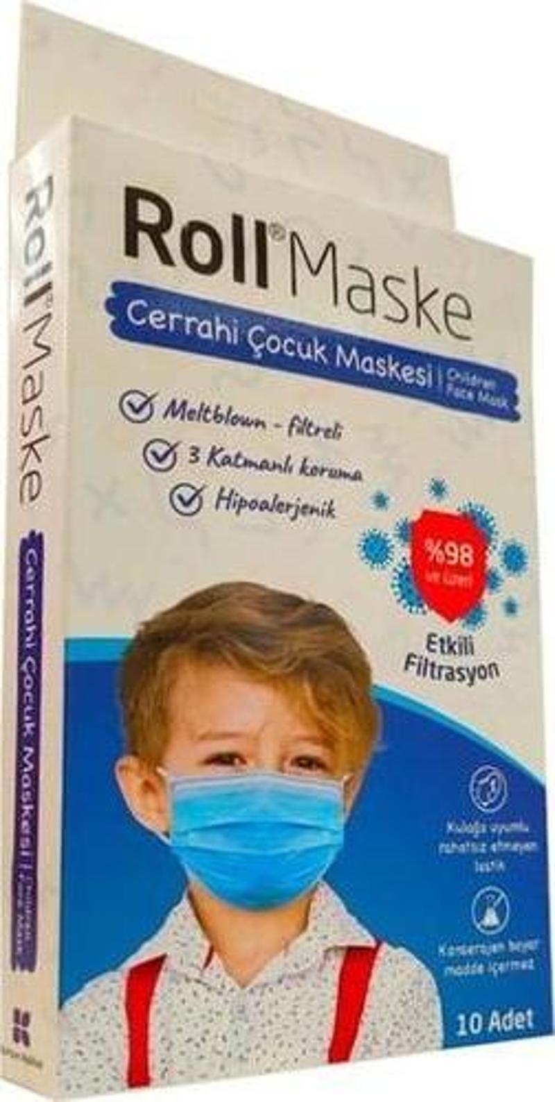 Erkek Cerrahi Çocuk Maskesi 1 Kutu 10'Lu