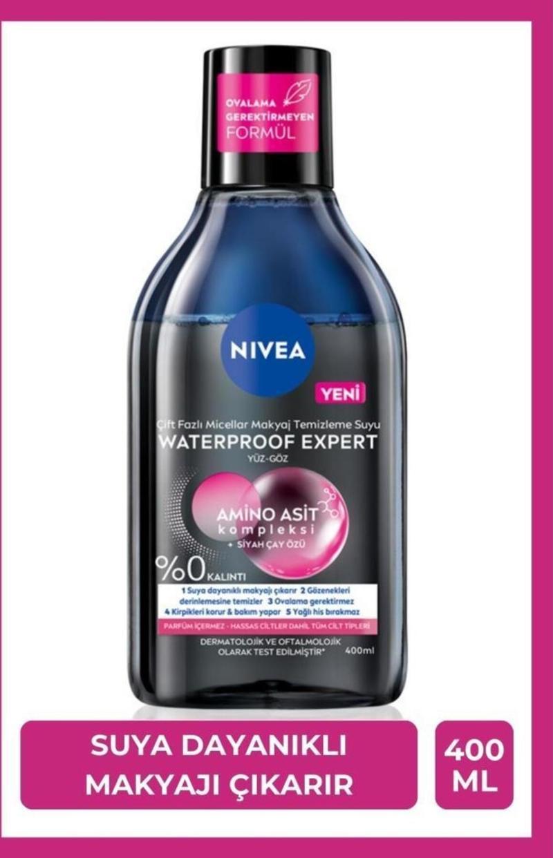 Çift Fazlı Micellar Waterproof Expert Makyaj Temizleme Suyu 400ml, Yüz ve Göz, Ovalama Gerektirmez