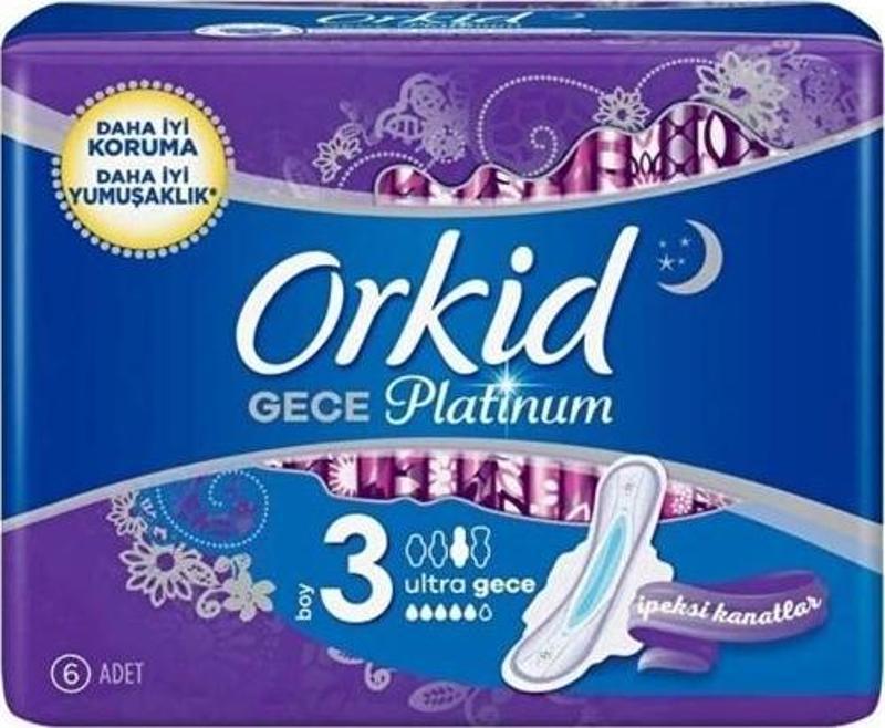 Platinum Hijyenik Ped Gece Tekli Paket 6 Ped