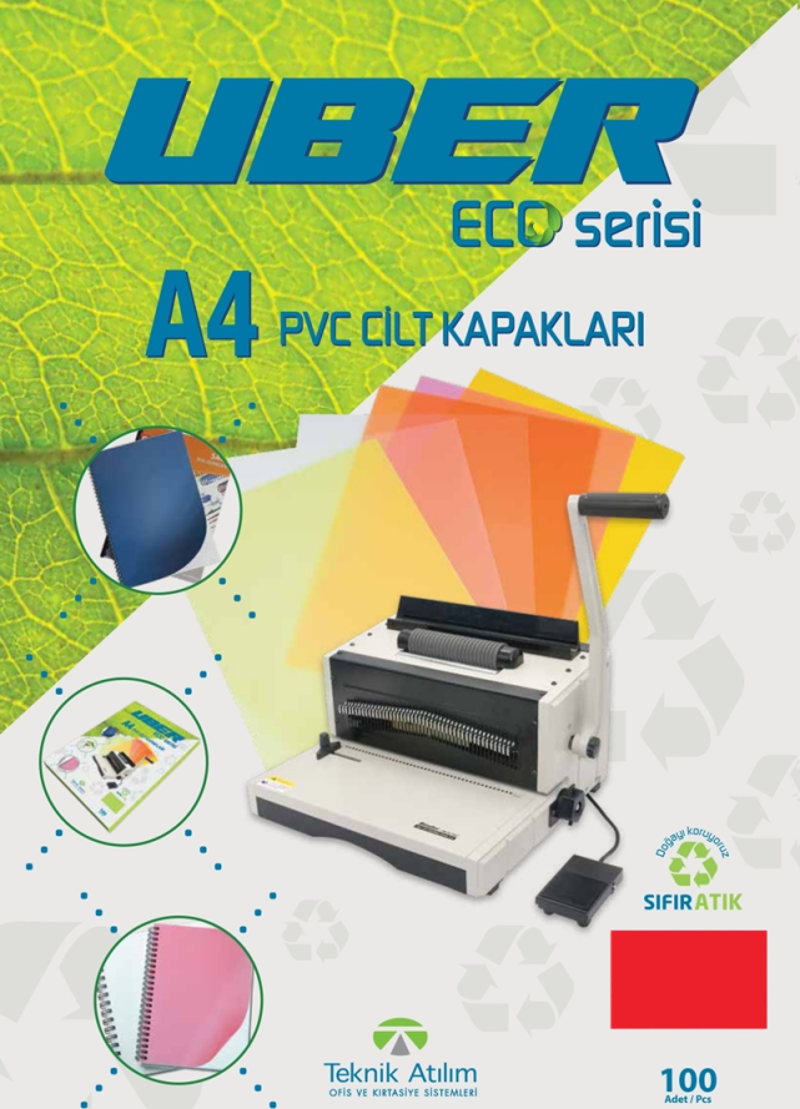 A4 OPAK KIRMIZI PVC CİLT KAPAKLARI - 100ADET