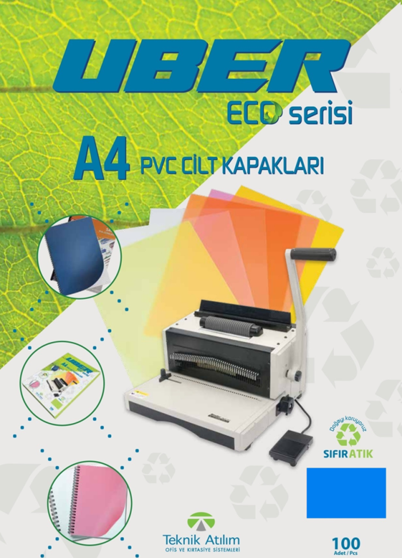 A4 OPAK MAVİ PVC CİLT KAPAKLARI - 100ADET