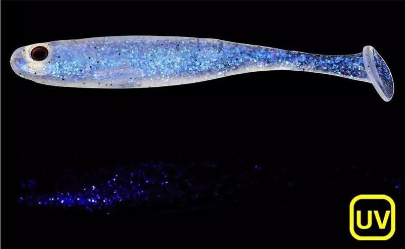 Stabi Shad Slim 10cm Silikon Balık #06 Clear UV Blue