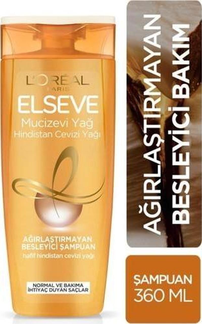 L'Oréal Paris Elseve Mucizevi Hindistan Cevizi Yağı Ağırlaştırmayan Besleyici Şampuan 360 Ml