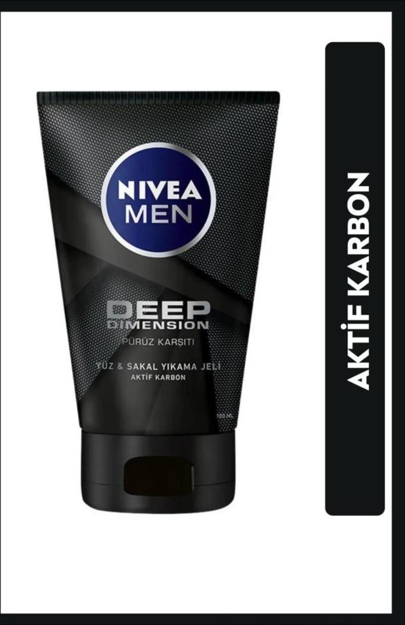 MEN Erkek Yüz ve Sakal Temizleme Jeli Deep Dimension 100ml, Cilt Arındırıcı, Aktif Karbon