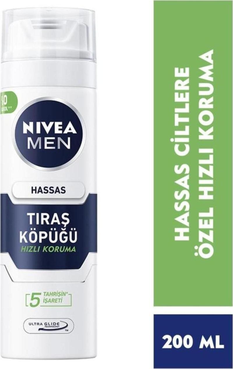 MEN Erkek Tıraş Köpüğü 200ml, Hassas Ciltler, Hızlı Koruma, Rahatlatıcı, Konforlu Tıraş Deneyimi