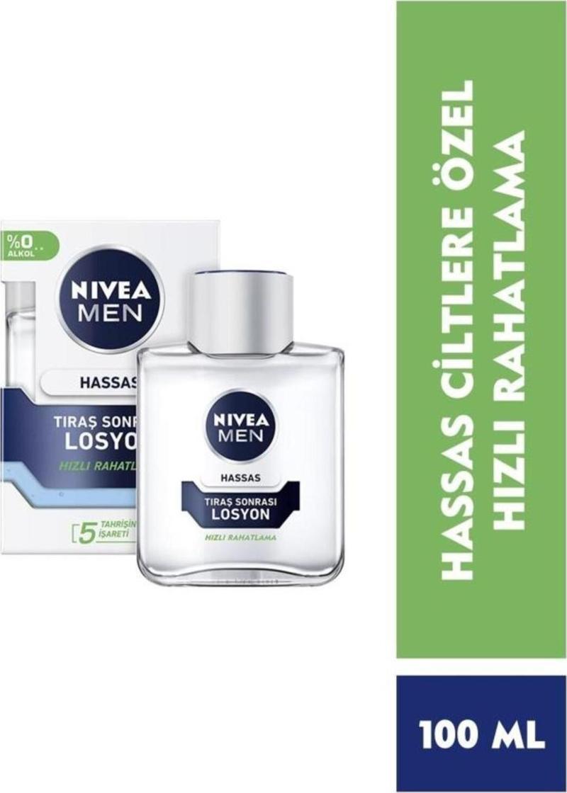MEN Erkek Hassas Ciltler Tıraş Sonrası Losyon 100ml, Hızlı Rahatlama, Yatıştırıcı, Tahriş Önleyici