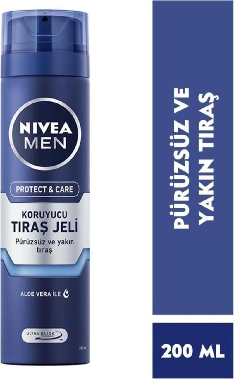 Men Protect&care Tıraş Jeli 200 ml Kuru Ciltler Için Pürüzsüz Tıraş