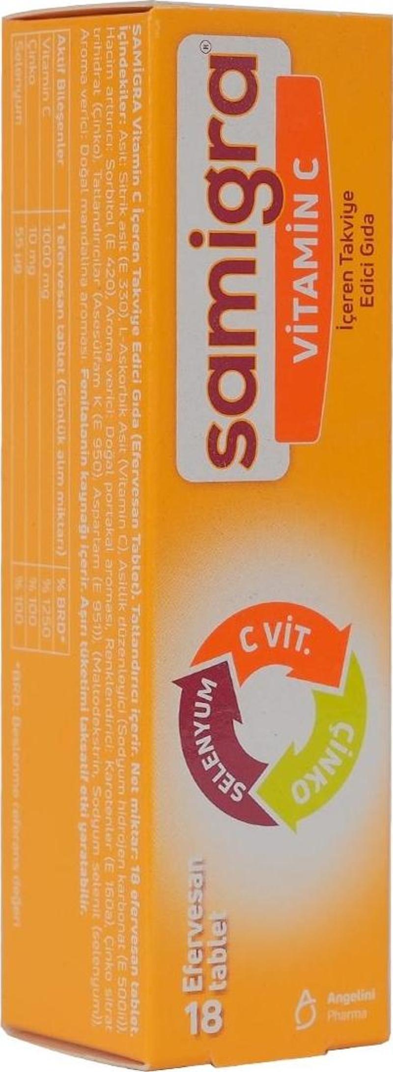 Samigra Vitamin C İçeren Takviye Edici Gıda 18 Tablet