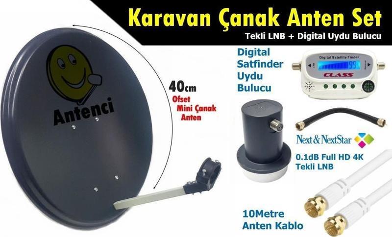 40cm Karavan Çanak Anten Seti +Dijital Uydu Bulucu