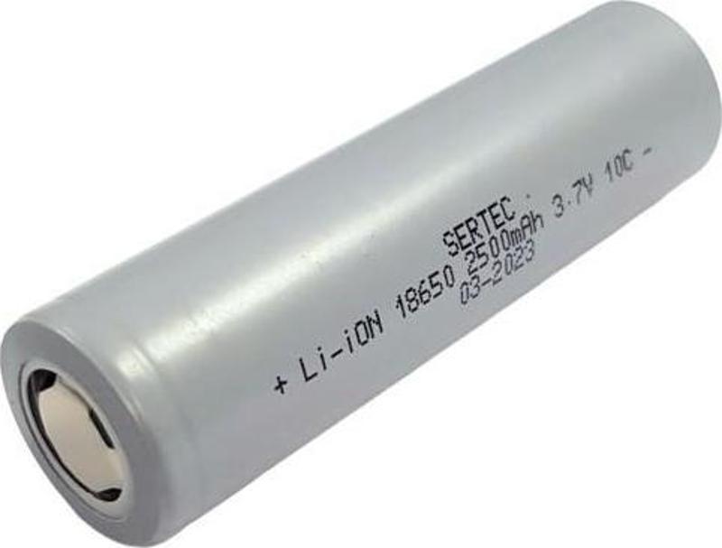 18650 3.7V 2500mAh 10C Lion Şarjlı Pil Başlıksız 1Adet