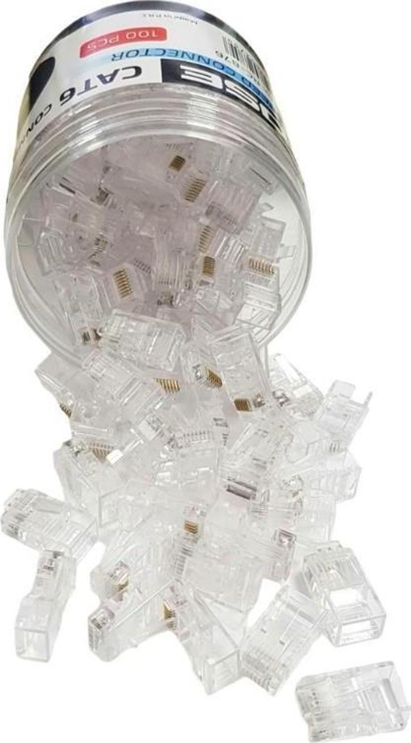 Cat6 RJ45 Konnektör 8P8C 100Adet Kutulu