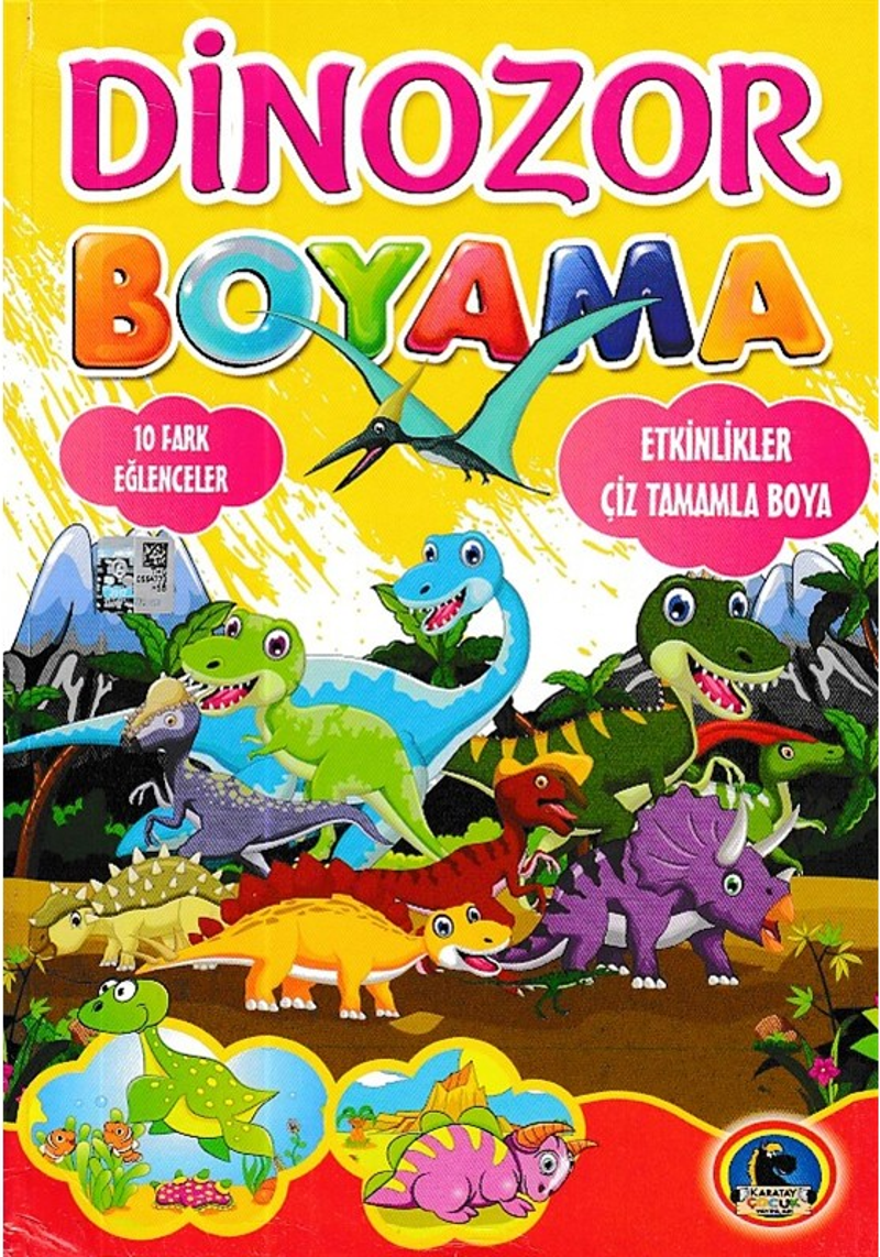 Boyama Kitabı Dinozar Örnekli Renkli 128 Sayfa Karatay Yayınevi