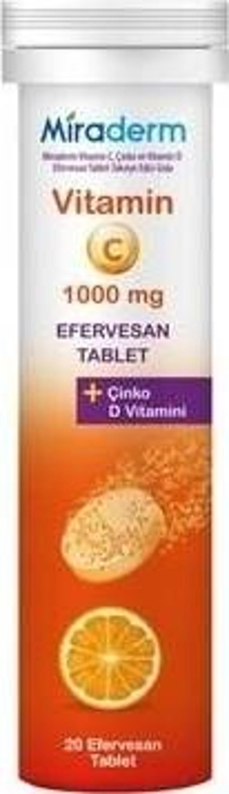 Vitamin C 1000 Mg Çinko Ve D Vitamini 20 Efervesan Ta