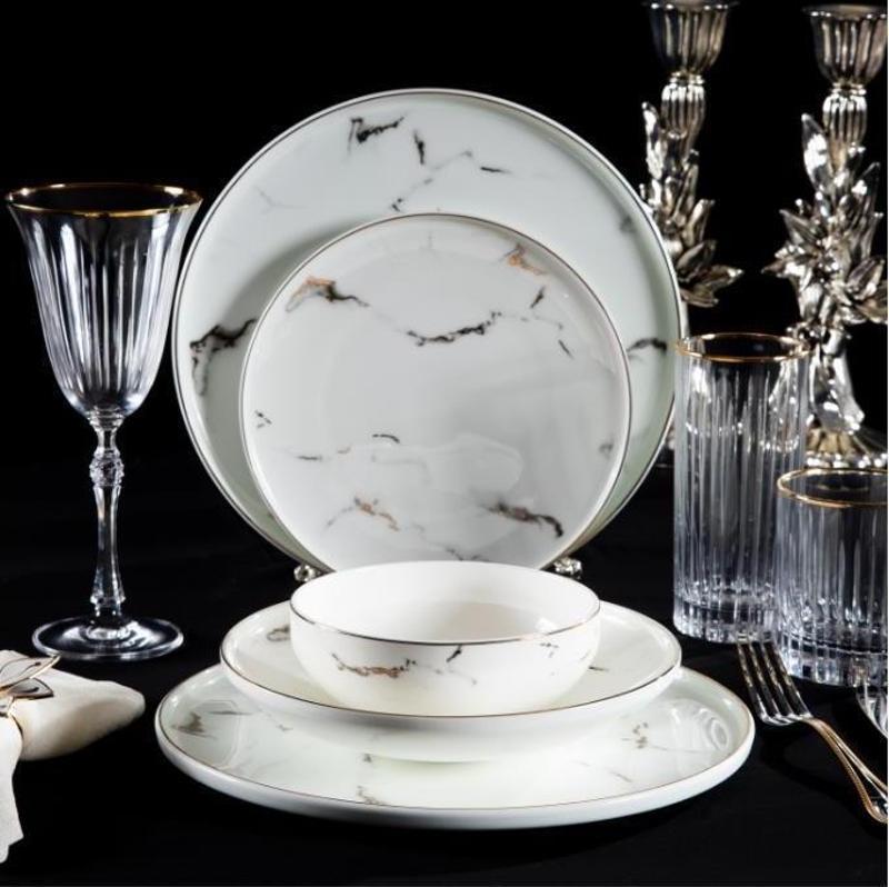 Marble Gold 6 Kişilik 24 Parça Yemek Takımı