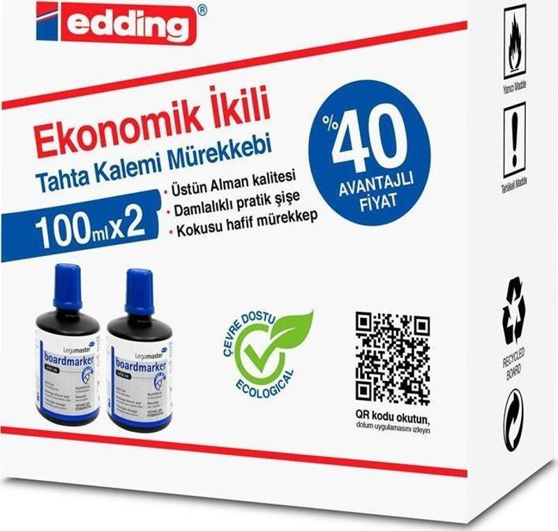 Tahta Kalem Mürekkebi Ekonomik 100 Ml Mavi (2 Li Paket)