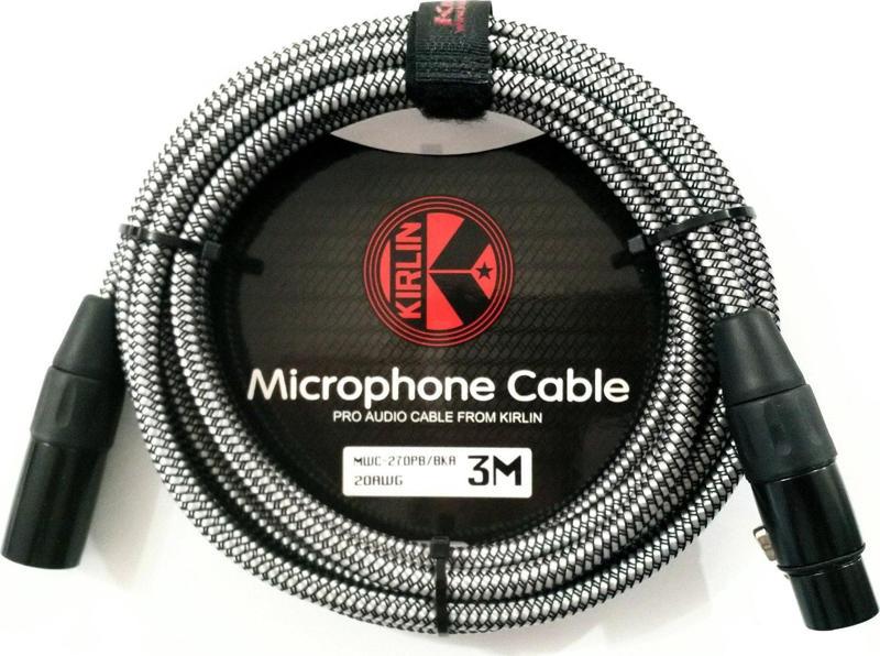 MWC270PB 3 Metre Örgülü Mikrofon Kablosu 3pin Dişi 3pin Erkek