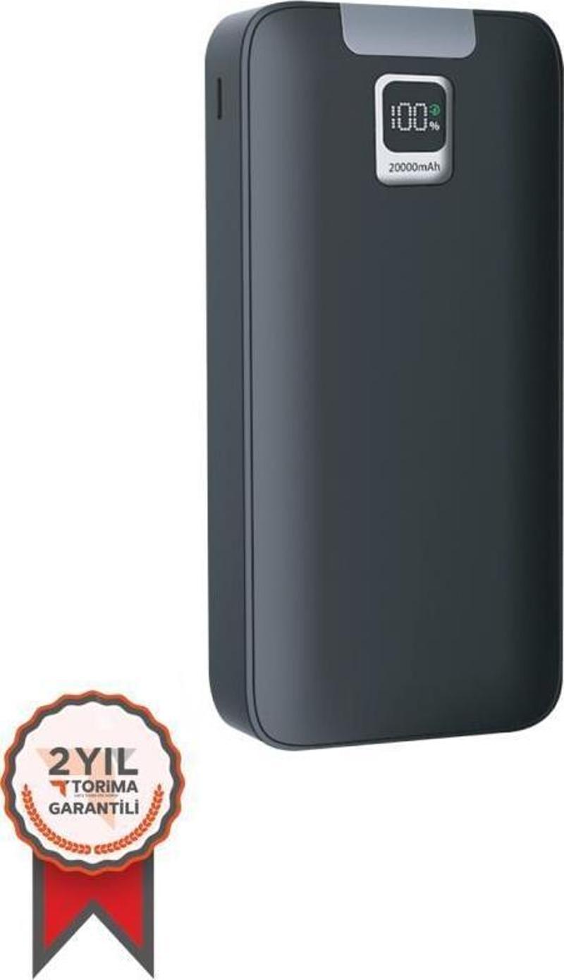 Trm-1023 22.5W Hızlı Şarj Özellikli Dijital Şarj Göstergeli 20.000 Mah Powerbank Siyah