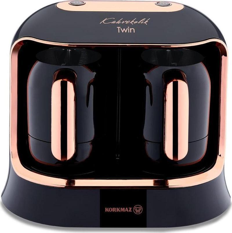 Kahvekolik Deluxe Twin Kahve Makinesi Siyah/Rosegold A861-04