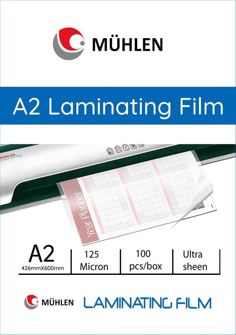 Beutel A2-125 / A2 Boyutu, 125 Mikron Laminasyon PVC Filmi 1 Paket 100 Adet