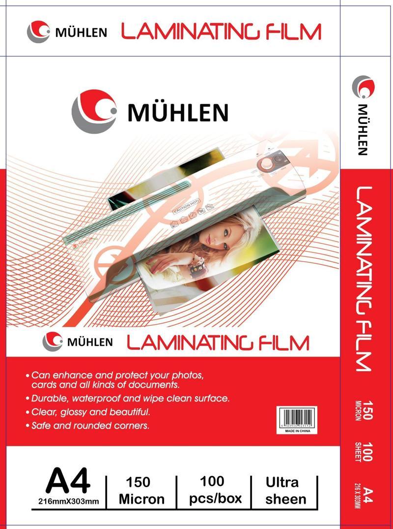 Beutel A4-150 / A4 Boyutu, 150 Mikron Laminasyon PVC Filmi 1 Paket 100 Adet