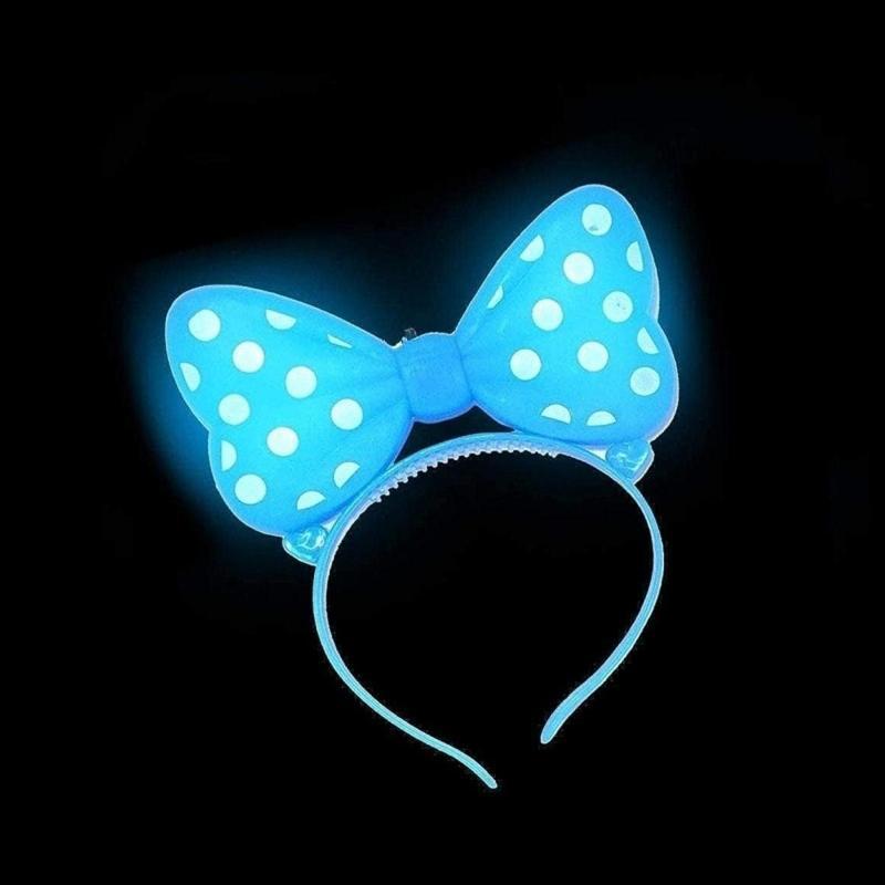 Işıklı Mavi Mickey Mouse Taç Blue Headband Led Light Mickey Mouse Işıklı Taç Mavi Renk Parti Taçları